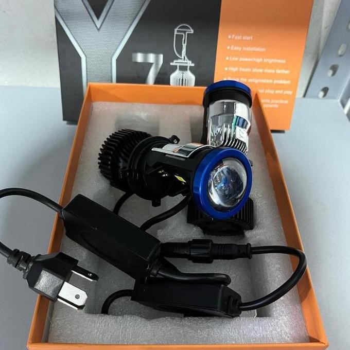 Lampu LED Y7 Proji H4 mini Projector Lens Lensa Mobil Motor -Y7-H4 [terbaik]