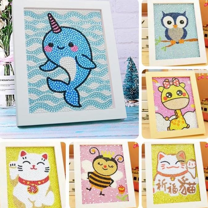 Terbaru Diy Diamond Painting Kids Craft Aktivitas Menempel Dolphin Unicorn