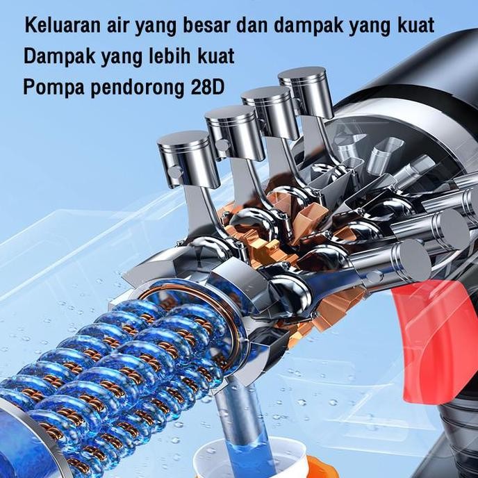 Reaim Mesin Cuci Mobil Alat Semprot Cordless Jet Cleaner Dengan Pompa Selang Car, Alat Cuci Motor Se