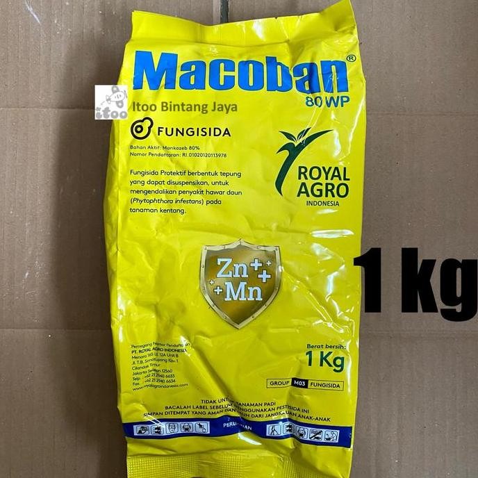 Fungisida Protektif Layu Fusarium Macoban Kuning Mankozeb 80 Wp 1 Kg