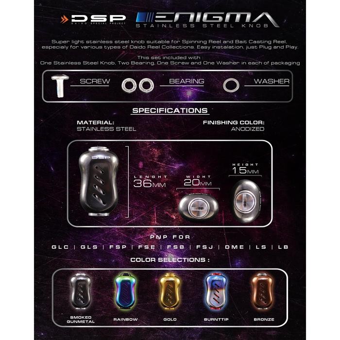 Daido - Dsp Handle Knob Reel Enigma Stainless Steel - Daido Knob Reel #Gratisongkir