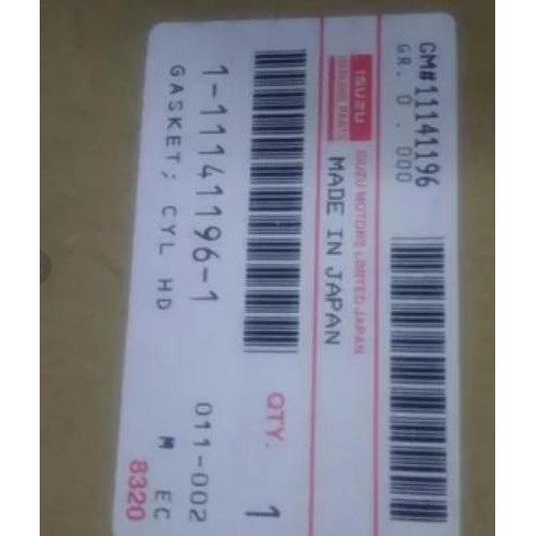 Packing Head Gasket Head 6BG1T 6BG1 6BG Zaxis 200 Asli GENUINE