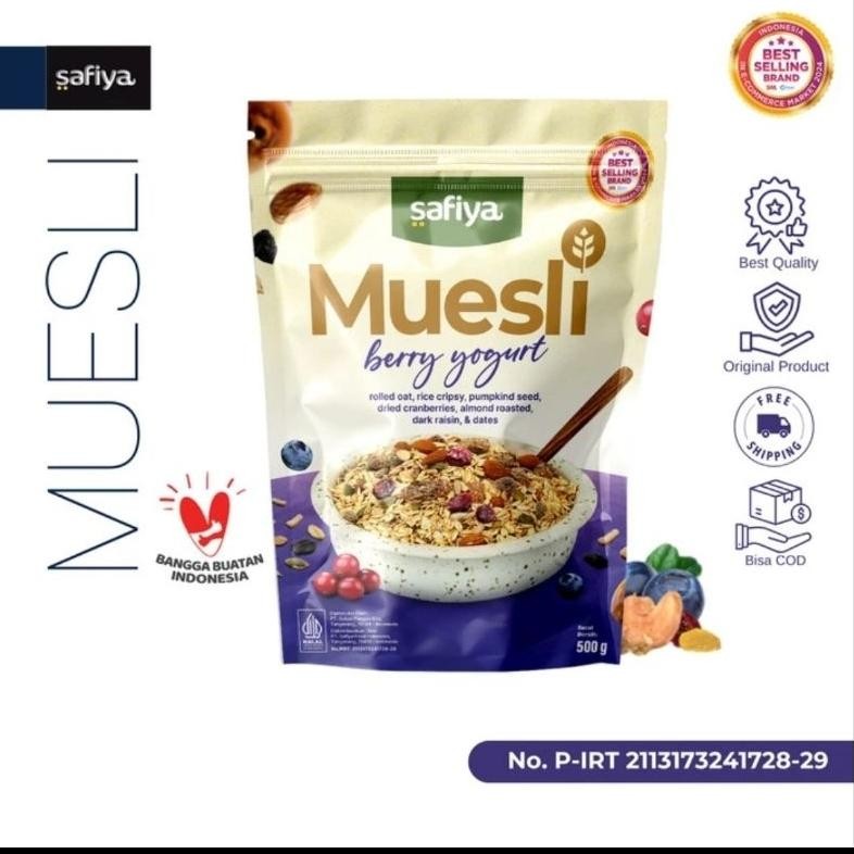 

PROMO NEW PRODUCT MUESLI yoghurt berry safiya. sereal sehat , diet alami, buah kering dan biji-bijian