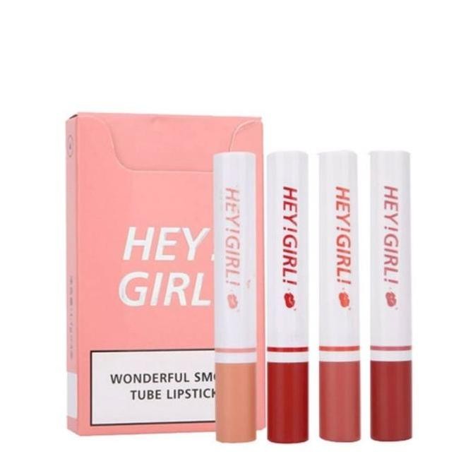 Hey Girl Lipstick Korea 1 box isi 4 Warna Matte