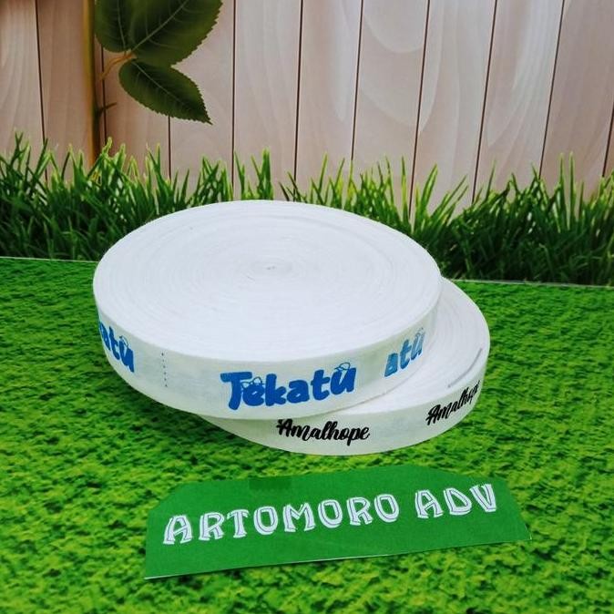

Premium label pita katun