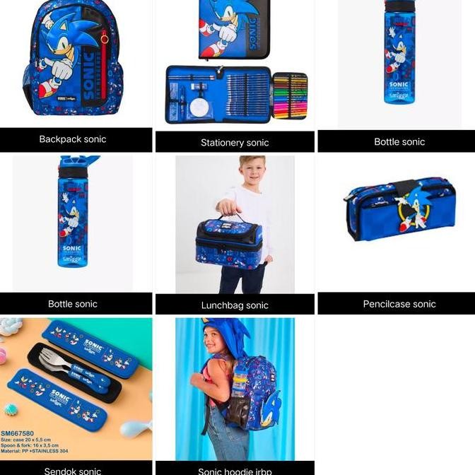 

Miliki Sonic The Hedgehog Smiggle Backpack, Botol, Lunchbag, Stationery, Hodi