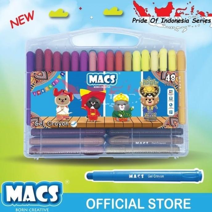 

Macs Gel Crayon 48 Color/Warna Face Painting Aman Mudah Dibersihkan