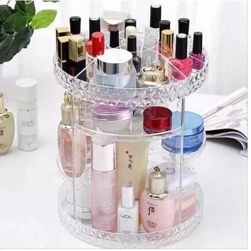 Rak tik akrilik putar Rak putar tempat make up dan skincare