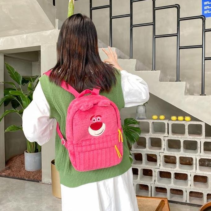

Diskon Tas Ransel Lotso Bulu Sekolah Karakter Plush Backpack Karakter Trendy