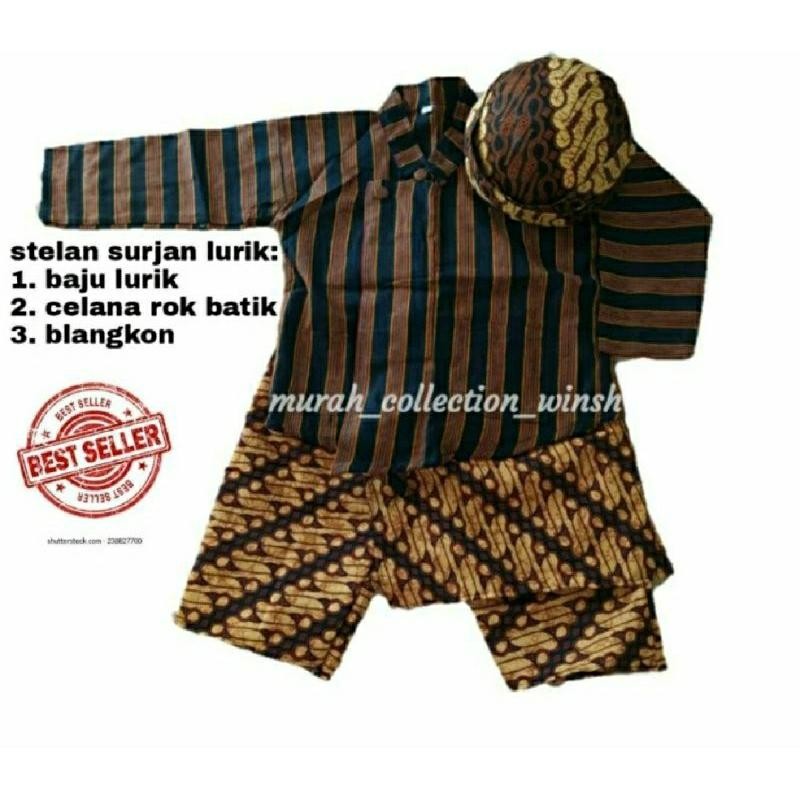 Baju Adat Anak Laki Laki / Baju Lurik Anak Laki Laki / Baju Jawa Anak Laki Laki / Baju Adat Jawa Ana