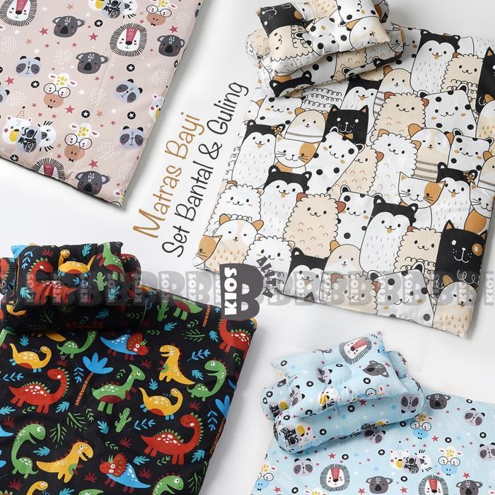 Kasur Matras Bayi Set Bantal Peyang Bayi Dan 2 Guling / Kasur Bayi Alas Tidur Bayi Baru Lahir Bayi C