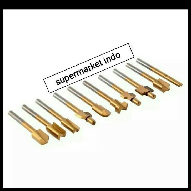 BEST DEAL MATA PROFIL ROUTER SET 10PCS TRIM FLUSH COVE STRAIGHT MINI GRINDER 3MM 