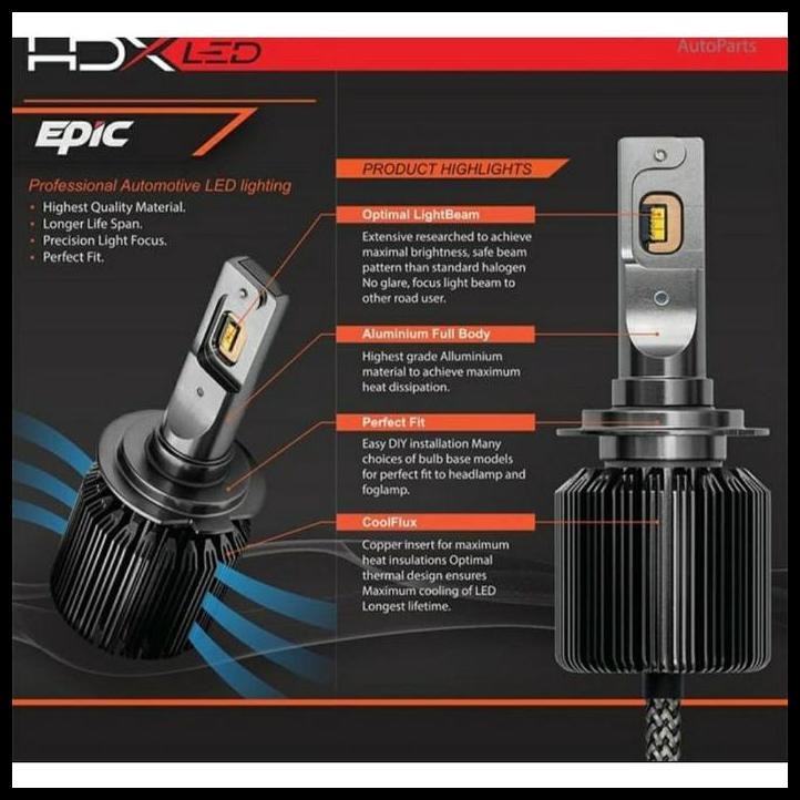BEST DEAL LAMPU LED HDX EPIC H16 / H11 / H8 4300K / 5700K GARANSI 1 TAHUN 