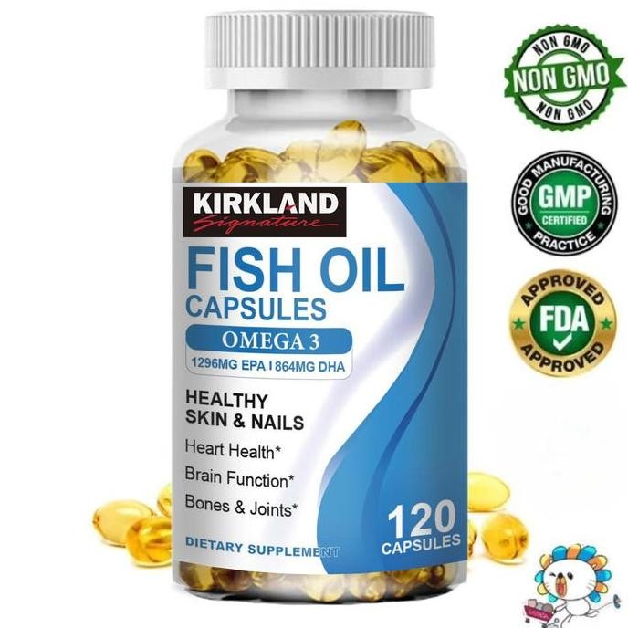 KIRKLAND Fish Oil Capsules Omega3 supplement with EPA & DHA 120pcs