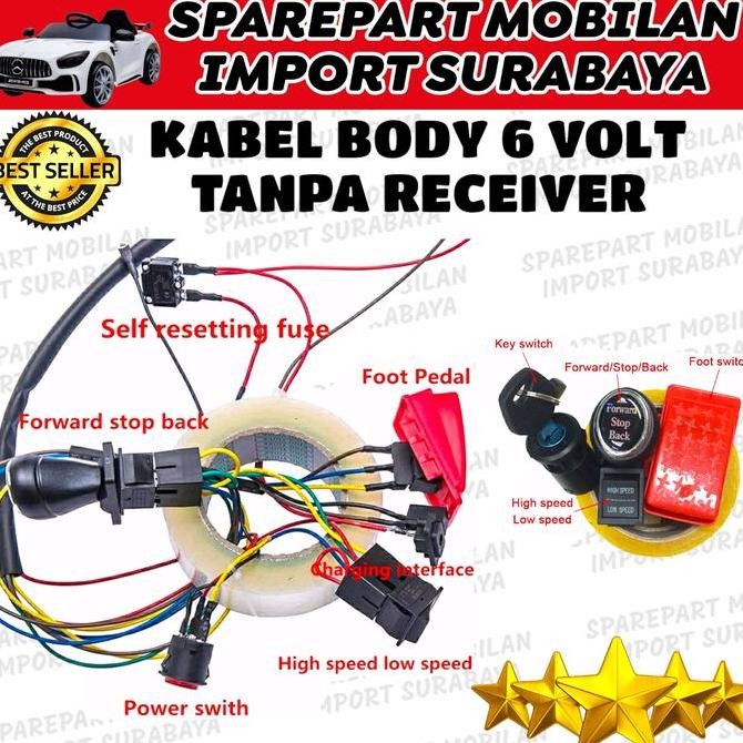 TERLARIS - KABEL BODY MOBIL MOBILAN AKI ANAK 6 VOLT KEBEL SET RECEIVER 12 VOLT RC