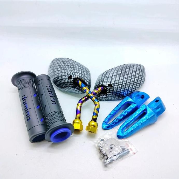 Paket Hemat Honda Beat  5 In 1 Item, Spion+Hangrip+Step+Tutup Oli+Tutup Baut  Paket Twotone Variasi 