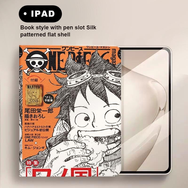 ER - Case iPad 360 Ilustrasi One Piece yang rakus Acrylic Casing for iPad Mini 4/5 Mini 6 iPad Air1/