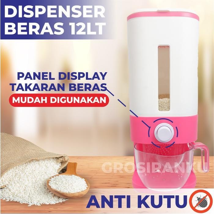 HOT SALE TEMPAT BERAS Modern PINK / Rice Box Minimalis dan Higienis 12 Liter