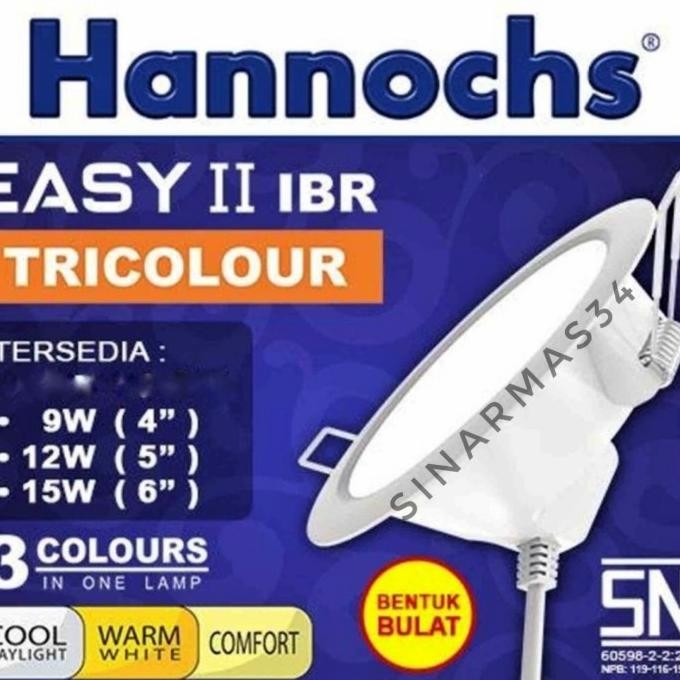 

------] Downlight LED Hannochs 9watt 3Colour Downlight PANEL 9w BULAT Inbow