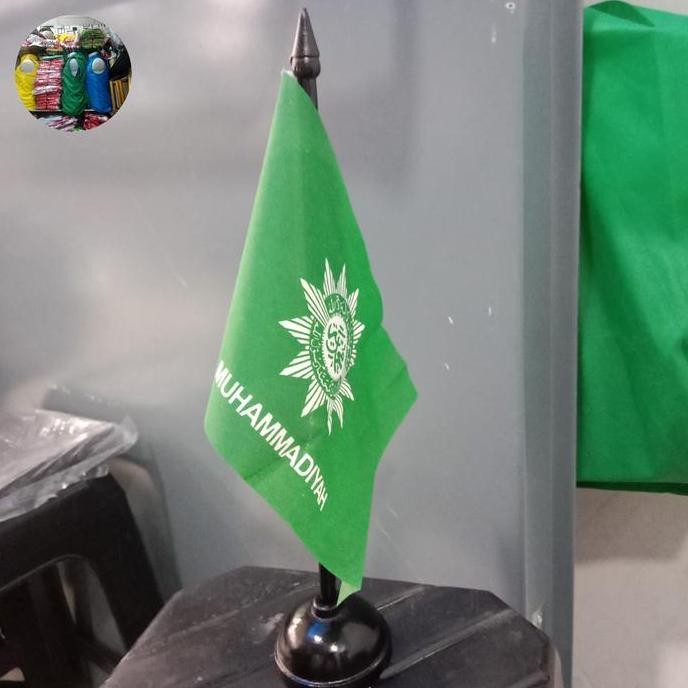 langsung order saja] bendera meja muhamadiyah bendera tiang kayu Muhamadiyah bendera + tiang meja ka