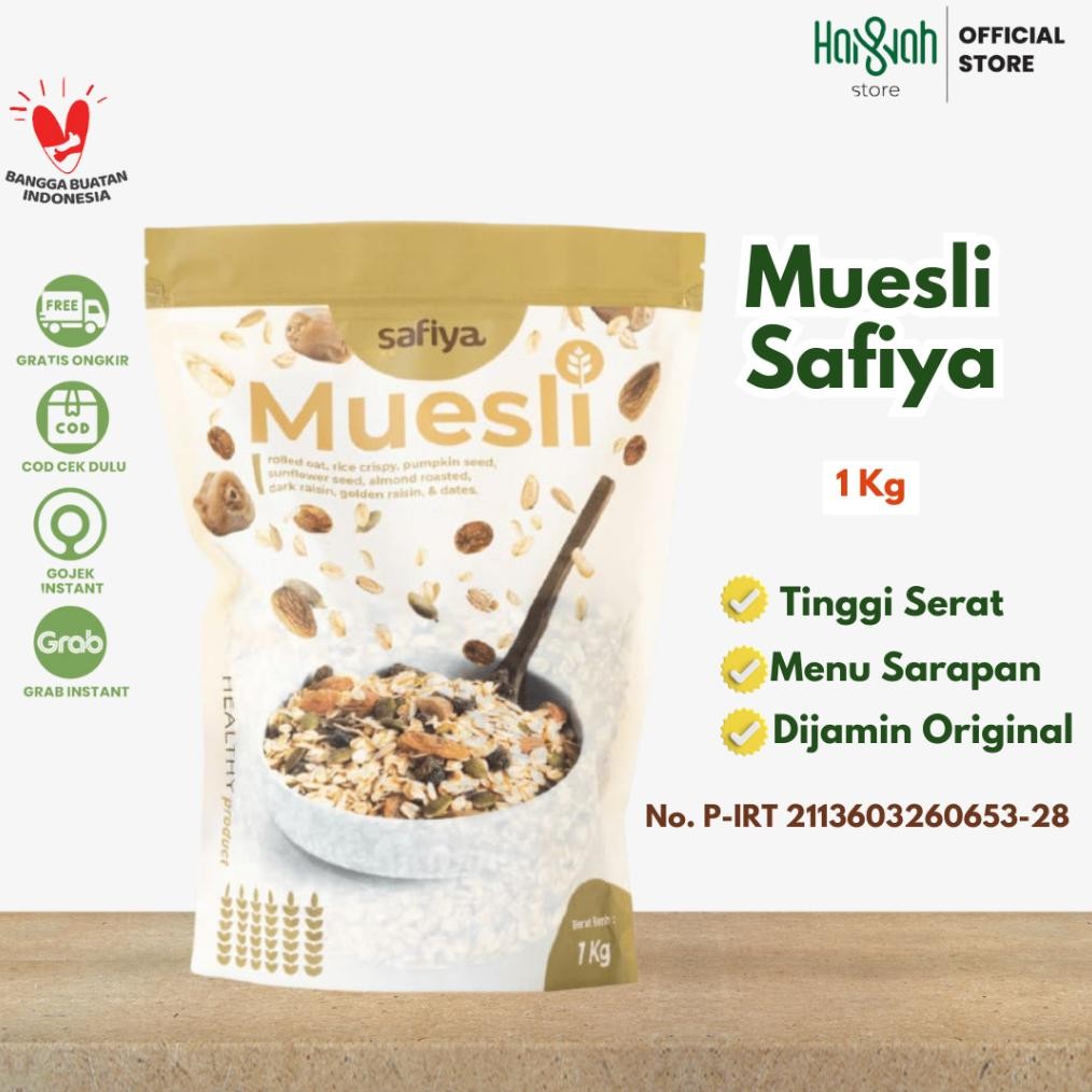 

Coastal Muesli Safiya Original 1 Kg Dried Fruit Mix Sereal Sehat Diet Tinggi Serat Fs-6