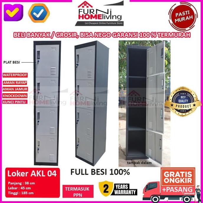 

Terlaris Lemari Loker Locker Cabinet 4 Pintu Full Besi Lk004