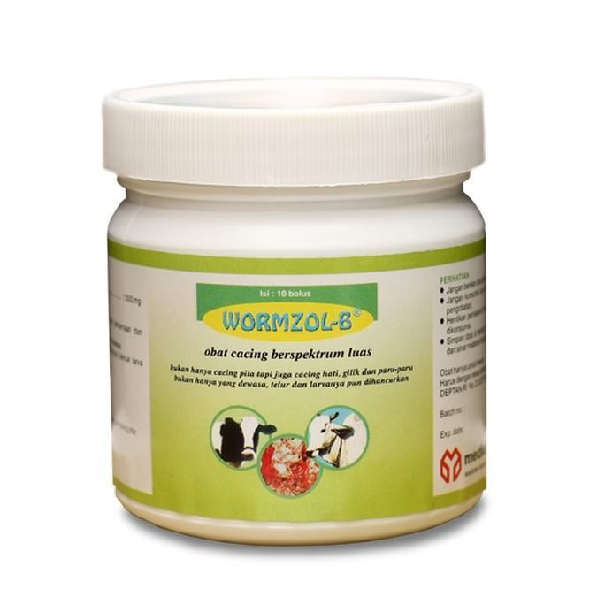 Obat Cacing Hewan (Wormzol-B Pot Isi 10 Bolus)