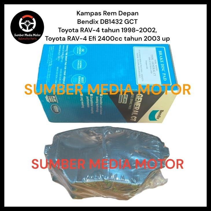 TERBARU BENDIX KAMPAS REM DEPAN BRAKEPAD DB1432 GCT TOYOTA RAV-4 TAHUN 1998-2002, TOYOTA RAV-4 EFI T