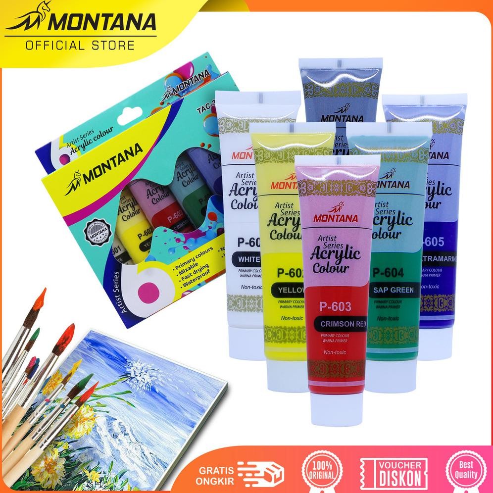 

MONTANA Cat Akrilic Akrylic Color Set 6 Warna TAC-35ML