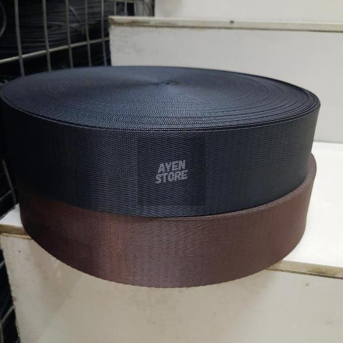 New Webbing nylon 5 cm motif herringbone per roll / 45 m. webbing panah