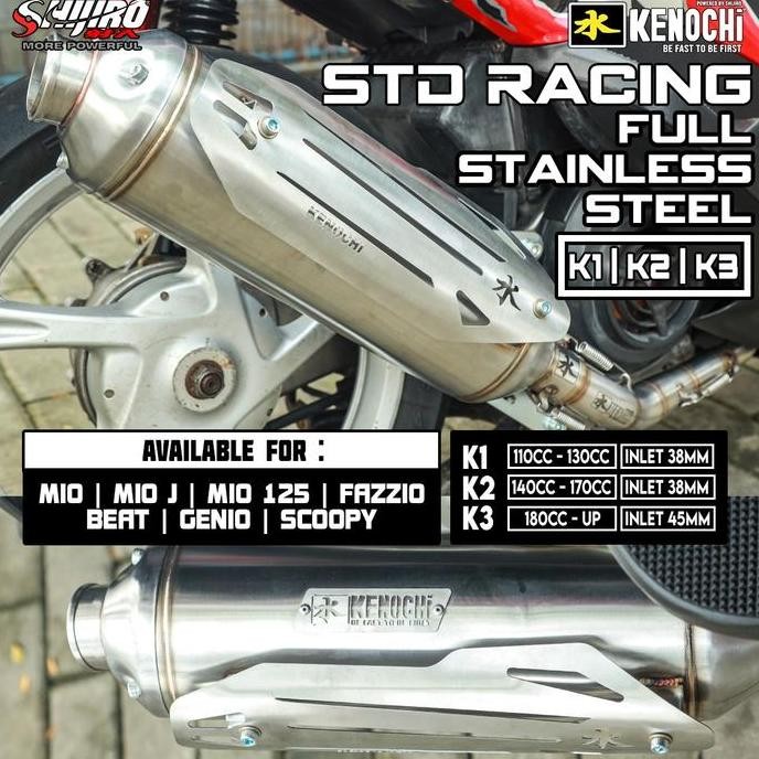 KNALPOT STANDAR RACING KENOCHI STAINLESS FOR MIO SOUL SMILE SPORTY