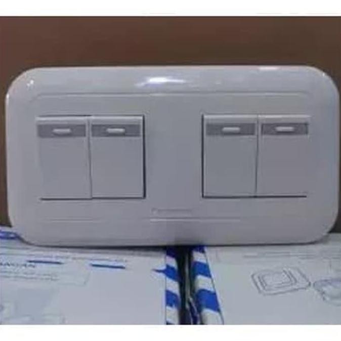 Promo Saklar Panasonic 4 Tombol 4 Gang WEJ78049 + WEJ5531 COD