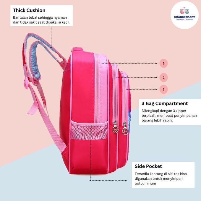 

Miliki [Brandedbaby] Tas Sekolah Anak Karakter Ukuran Besar Free Kotak Pensil / Ransel Sekolah Anak Laki-Laki Perempuan Princess Superhero 42X18X38Cm