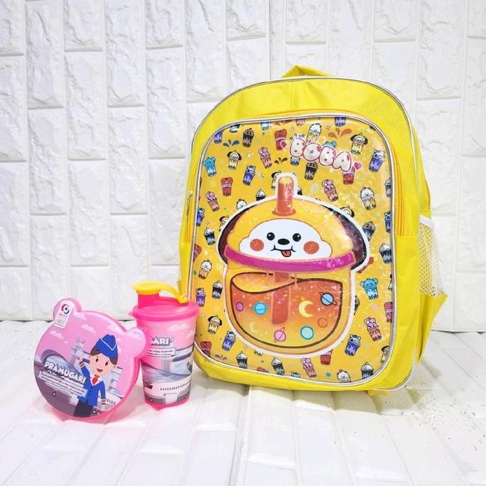 

Spesial Tas Ransel 3D Timbul Led Motif Bt21 Boba Gratis Set Makan