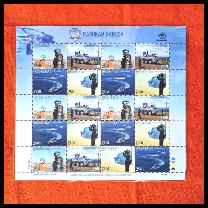 

BEST DEAL PRANGKO INDONESIA 2013. PASUKAN GARUDA INDONESIA NATIONAL DEFENCE FORCES PEACEKEEPER. FULLSHEET. HARGA KAT. 175K !!!!