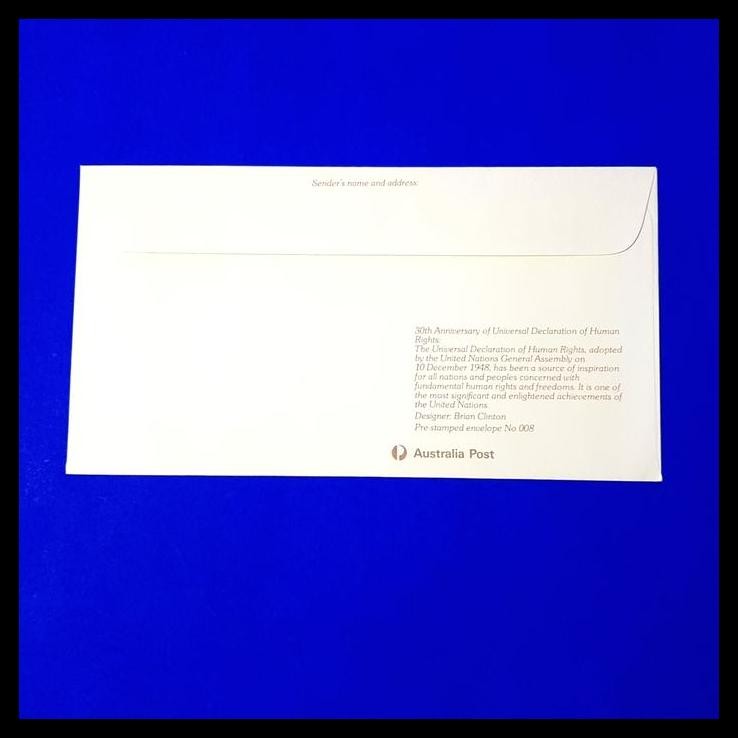 

DISKON PRANGKO/SAMPUL AUSTRALIA. 30TH UNIVERSAL DECLARATION OF HUMAN RIGHTS !!!!