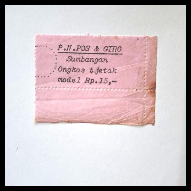 

DISKON PRANGKO INDONESIA 1965. SUMBANGAM ONGKOS CETAK (S.O.C.) DARURAT. P.N. POS & GIRO SUMBANGAN ONGKOS TJETAK MODEL RP 15,- DI ATAS KERTAS TIPIS