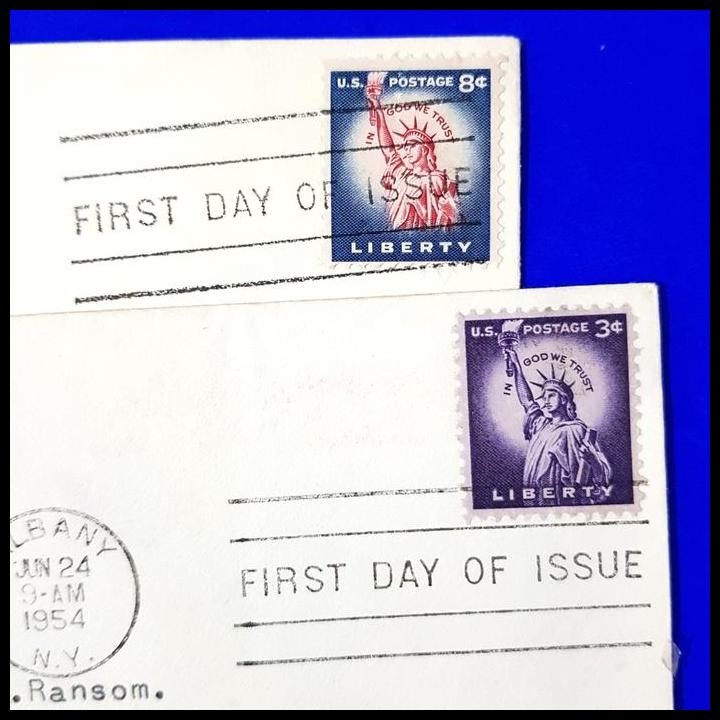 

GRATIS ONGKIR PERANGKO/PRANGKO AMERIKA. 2 FDC, LIBERTY, THE BEACON OF HOPE. 1954 !!!