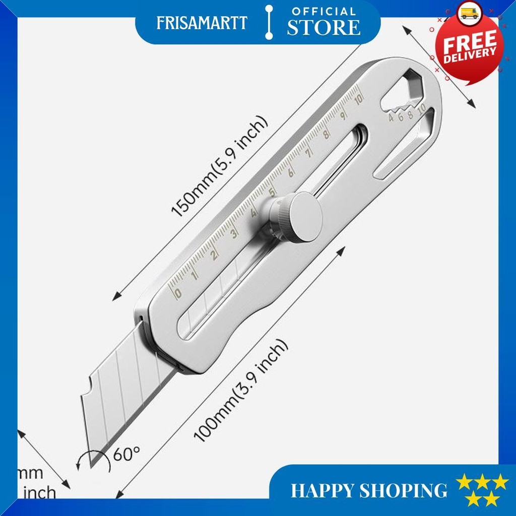 

Cod24 Hours Delivery 6In1 Cutter Pisau 18Mm Cutter Besi Stainless Besar 10Pc Pisau Set Cutter Pisau Pemotong Kertas Cod