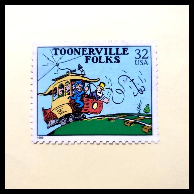 

HOT DEAL PRANGKO AMERIKA/USA 1995. CERITA KOMIK TOONERVILLE FOLKS. 32 CENT. USED !!!!!