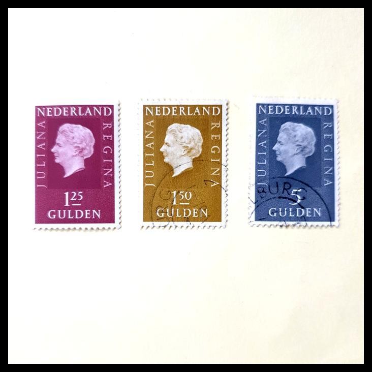 

HOT DEAL PRANGKO BELANDA/NEDERLAND 1971. RATU JULIANA (REGINA) 1,25 GULDEN, 1,50 GULDEN DAN 5 GULDEN. USED