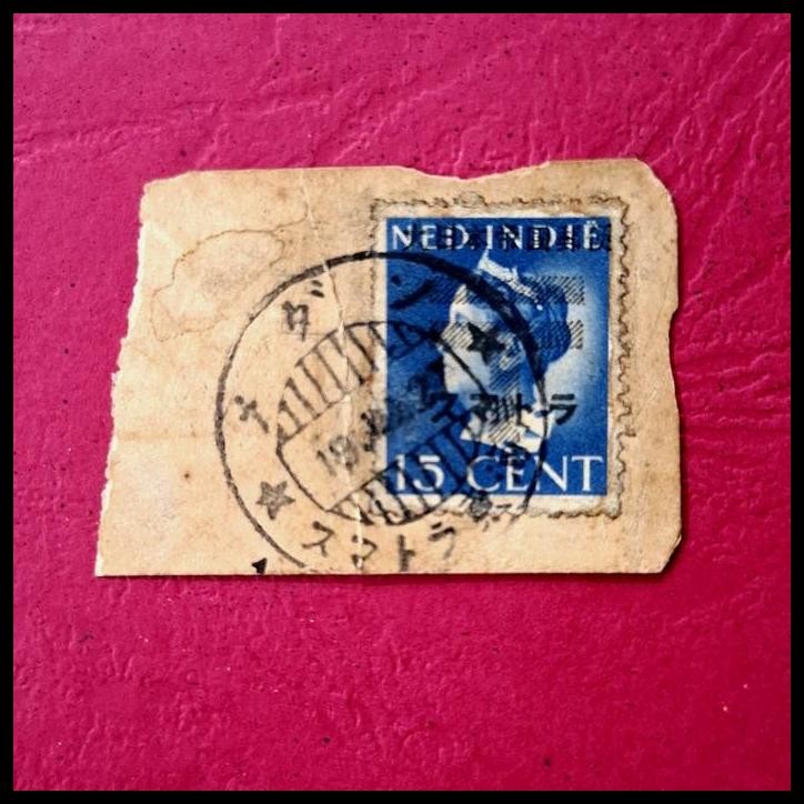 

TERBARU PRANGKO PENDUDUKAN JEPANG DI SUMATRA. DI ATAS PRANGKO NED INDIE, RATU WILHELMINA 15 CENT DENGAN C.T. T BAR !!!!!