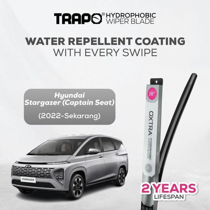 Trapo Hydrophobic Wiper Blades Trapo Wiper Mobil Hyundai Stargazer Captain Seat (2022-Sekarang)