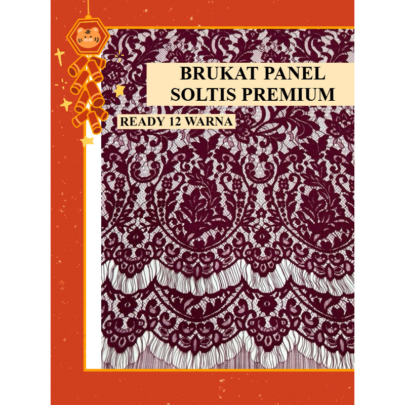 Lace Panel / Brukat wisuda / Brukat pengantin / Brukat Semi prancis / Kain Brukat Soltis