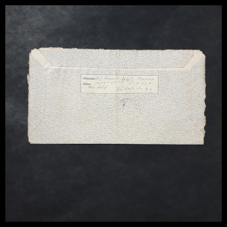 

DISKON PRANGKO BELANDA/NEDERLAND. SAMPUL POS UDARA K.N.I.L. PRANGKO WILHELMINA 10 CENT, STEMPEL HAARLEM-STATION 1950 DIKIRIM KE MENTENG, BATAVIA. ISTIMEWA !!!!!!