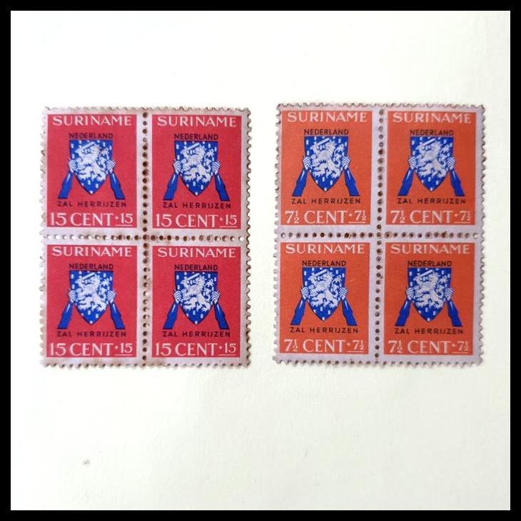 

TERMURAH PRANGKO SERI DANA SPITFIRE DARI SURINAME. 15 CENT & 17 CENT. BLOK-4 *) !!!