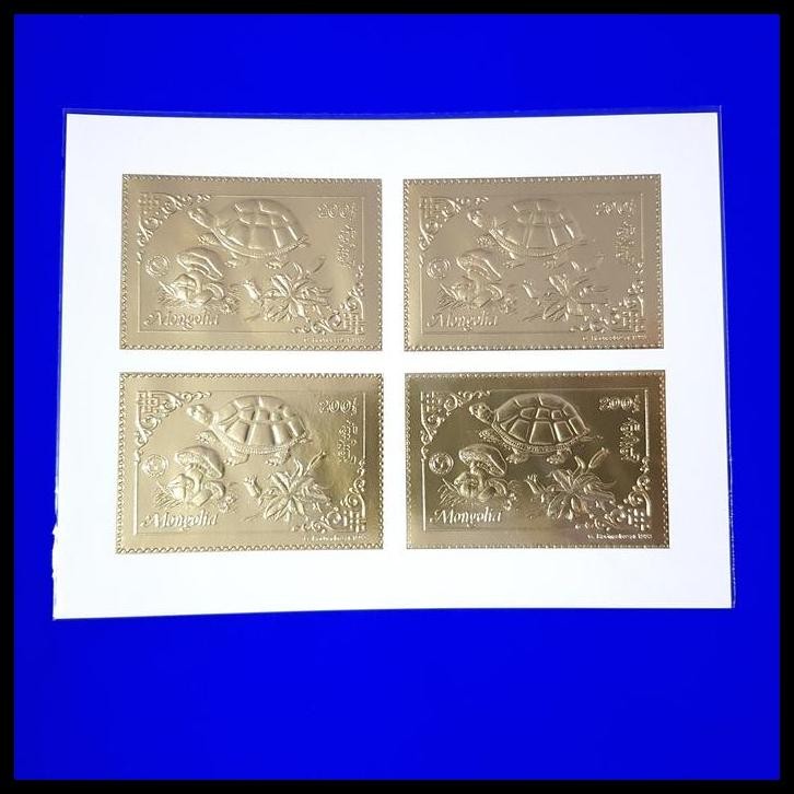 

BEST DEAL PRANGKO, DELUXE SHEET TEMA KURA-KURA, GOLD PLATE DARI MONGOLIA !!!!!