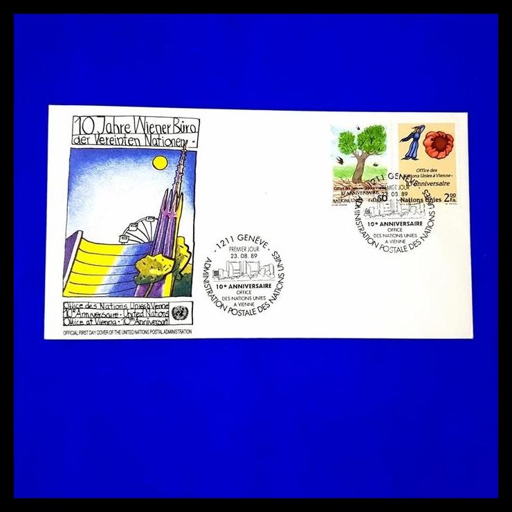 

TERBARU PERANGKO/PRANGKO UNITED NATIONS/PBB. FDC OFFICE AT VIENNA 10TH ANNIV. !