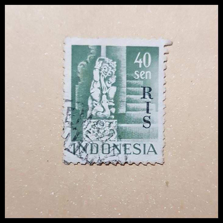 

HOT DEAL PRANGKO INDONESIA 1950. C.T. RIS 40 SEN, USED !!!!!