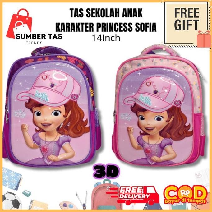 

Terjangkau [Free Gift] Tas Ransel 3D Sofia Tas Sekolah Tk Sd Anak Perempuan Karakter Princess Shofia 3D Import 14Inch
